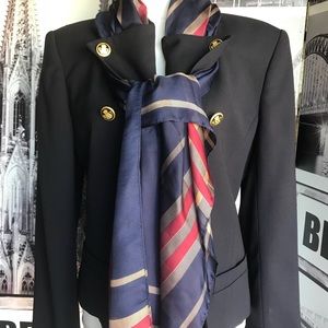 100% Wool Liz Claiborne Dark Navy Blue Blazer